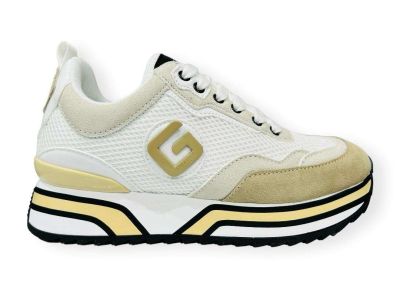 gaelle sneakers running white beige gacaw00003