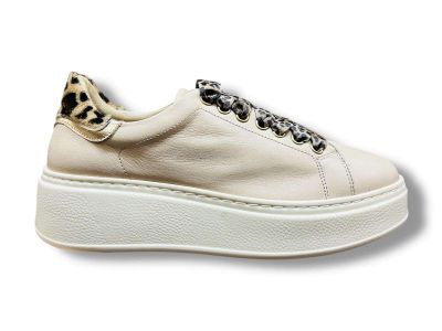 step sneakers donna nappa milk pony leo 260164