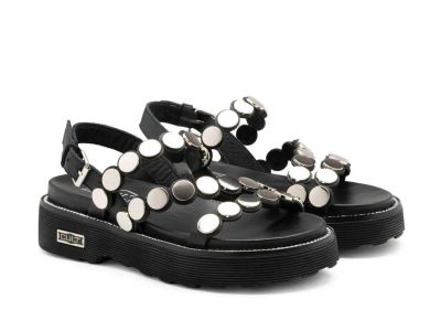 cult sandalo donna ziggy 4770 leather black studs clw477000