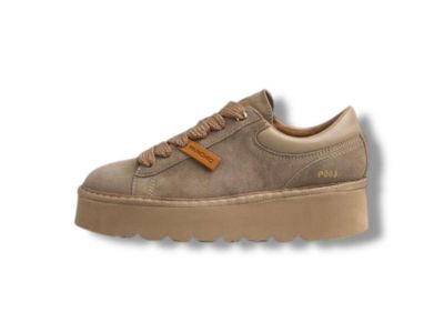 panchic scarpa allacciata donna camoscio e pelle noce  p003 lace-up shoes p003w014-0174d013