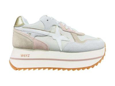 w6yz sneakers donna deva-w white beige platinum 0012017405161n30