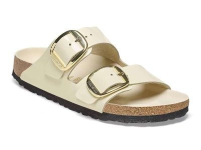 birkenstock sandalo arizona big buckle shine ecru 1026128