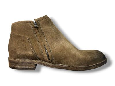 pawelks stivaletto uomo doppia zip in pelle scamosciata cacao