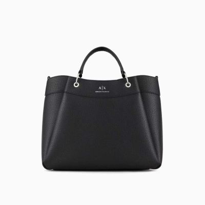 armani exchange borsa donna a mano grande con tracolla degradè nero 942910cc78300020