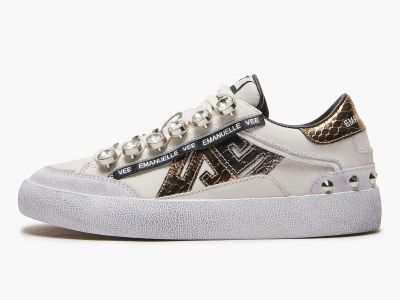 emanuelle vee sneakers donna strass white gold 451p-300-13-p011cb wh-go