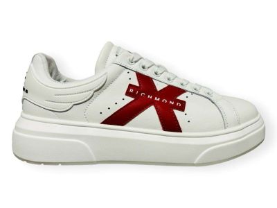 john richmond sneaker 22203 cp c bianco logo rosso