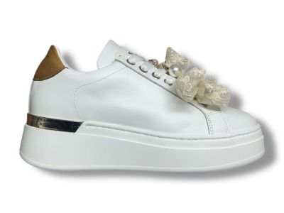 meline sneakers donna 665 dx pelle soft bianco