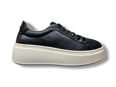 step sneakers donna in nappa black e suede black 266002