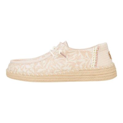 hey dude donna wendy espadrille retro palm pale pink white 43179-77u