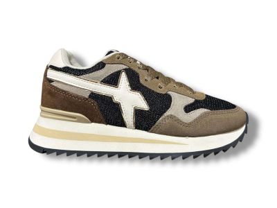 w6yz just say wizz sneakers donna yak-w 0012016528421d33 light brown black taupe
