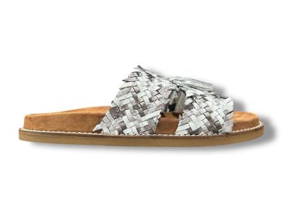 ekp sandalo ciabatta donna 3953k fusby intreccio pelle laminato multi