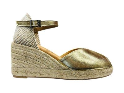 pinaz espadrillas donna zeppa corda 116-5t laminato platino