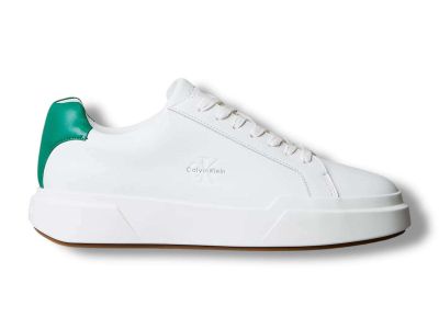 calvin klein sneakers uomo ym0ym013440k9 chunky cupsole laceup lth bright white cush meadow beluga
