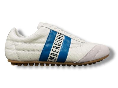 bikkembergs sneakers uomo 30509 b pelle bianca con riporti blu 26130509B