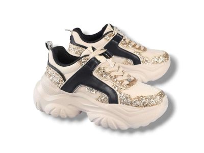 buffalo boots donna bliss glam gold cream black