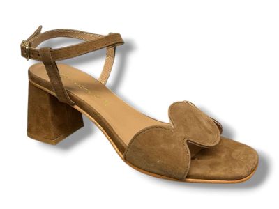 le chicche sandalo donna con tacco in vera pelle scamosciata lc6856