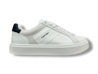 calvin klein sneakers uomo ym0ym0143001w classic cupsole laceup tape lth bright white black