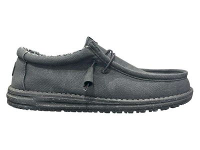 hey dude uomo wally stretch canvas black 40700-060