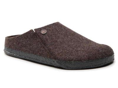 birkenstock pantofola uomo zermatt rivet in feltro di lana mocha 1017520