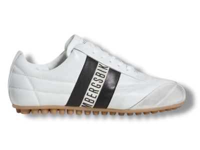 bikkembergs sneakers uomo 30519 b pelle bianca con riporti nero 26130519B