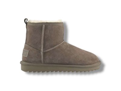 colors of california stivaletto donna con fodera montone shear01 sheepskin boot in suede taupe