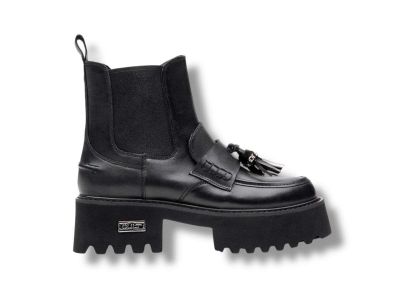 cult stivaletto beatles donna con nappe cher 4558 mid w leather black clw455800