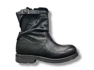 bikkembergs stivaletto donna vintage basso black con fodera shearling naturale 29323 cp c fur