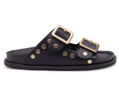 bio.lab project sandalo donna bottom grace gold line pelle nero