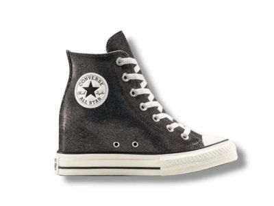 converse all star sneakers donna chuck taylor all star wedge platform sparkle black egret a14568c