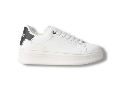 gaelle paris sneakers donna addict con rubber patch bianco nero gacaw01450