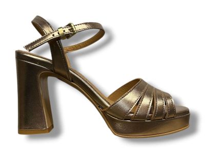 chiara luciani sandalo donna con tacco de25-142 laminato rame