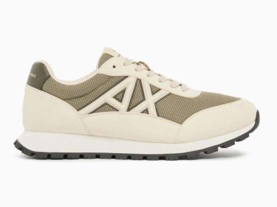 armani exchange sneakers uomo con logo a contrasto cream xm001960af19388mz755
