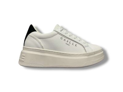 gaelle paris sneakers donna new addict in action leather bianco nero gacaw01477
