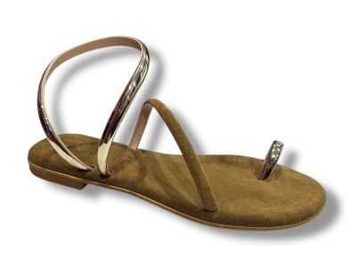 mosaic sandalo donna elean pelle scamosciata tan e gold