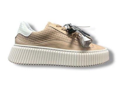 meline sneakers donna 8205 ra pelle sabbia