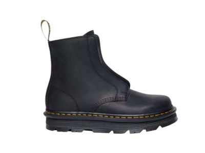 drmartens anfibio boots zebzag senza lacci in pelle nero 42653001