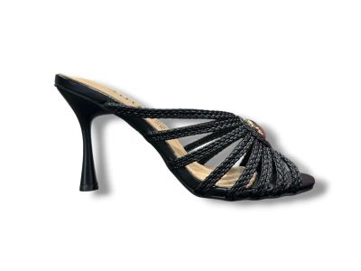 ferre sandalo donna f-804 black effetto intrecciato
