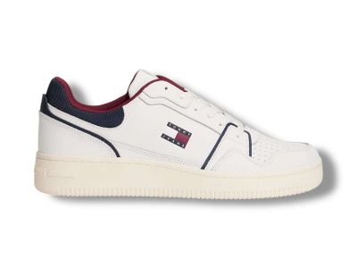 tommy hilfiger sneakers uomo em0em016120gz tjm retro basket white rwb