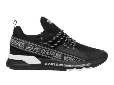 versace jeans couture sneaker uomo black dynamic con logo 78ya3sa3 zsc65 899 black