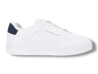 tommy hilfiger sneaker uomo sportive in tessuto con logo th court knit fm0fm05823ybs white