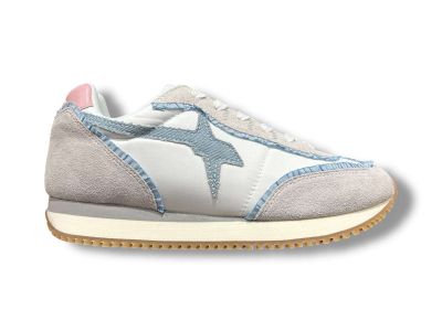 w6yz just say wizz sneakers donna samoa-w in suede e tessuto tecnico white jeans 2019023171n32