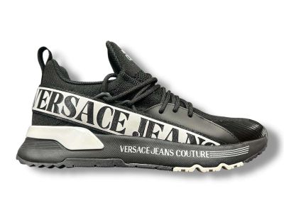 versace jeans couture sneakers uomo dynamic 80ya3sa3 zse21 899 knit shiny black