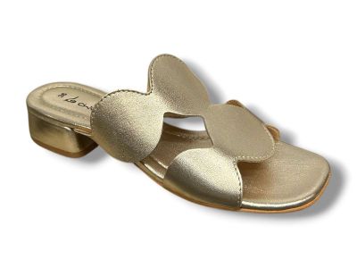 le chicche sandalo donna ciabatta pelle gold lc6857