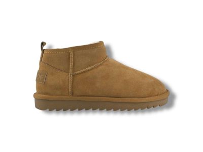 colors of california stivaletto donna con fodera montone shear02 short sheepskin boot in suede tan