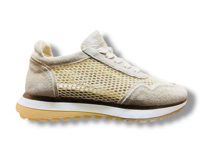 step sneakers donna 500 2676 pelle scamosciata e rete beige