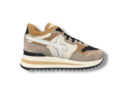 w6yz just say wizz sneakers donna yak-w in suede e tessuto tecnico taupe black brown 2016528552d15