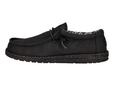 hey dude uomo wally stretch canvas black 40700-060