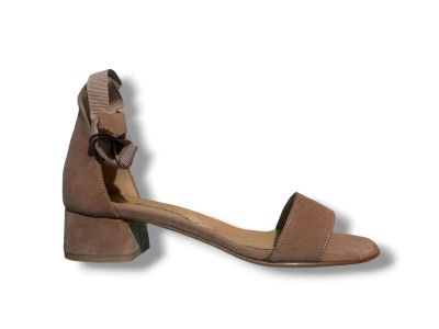 positano in love sandalo donna mila 35 con tacco in camoscio taupe