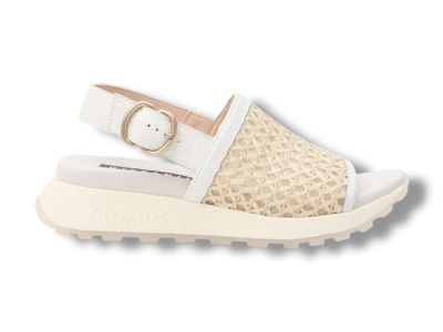 hispanitas sandalo donna rhv264757 in rafia marrakech panna e pelle bolero panna