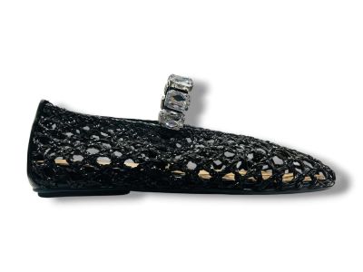 ekp ballerina donna mary jane intreccio nero e strass 4154-parigi